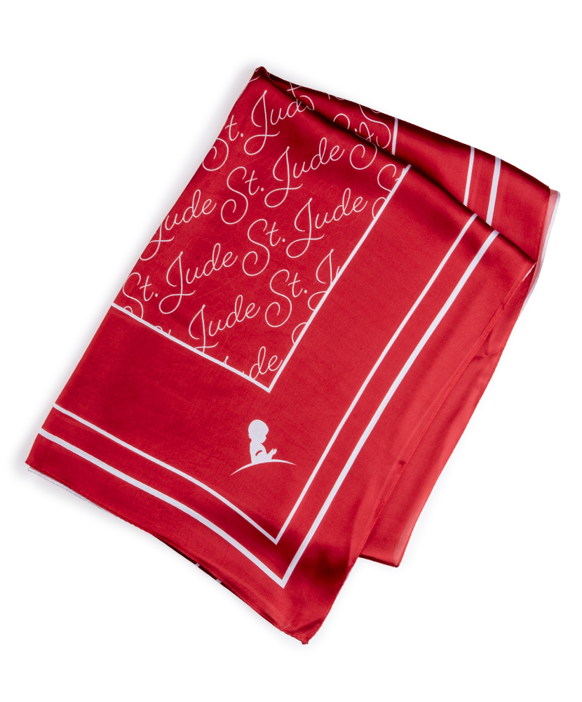 St. Jude Repeat Scarf - Red with White